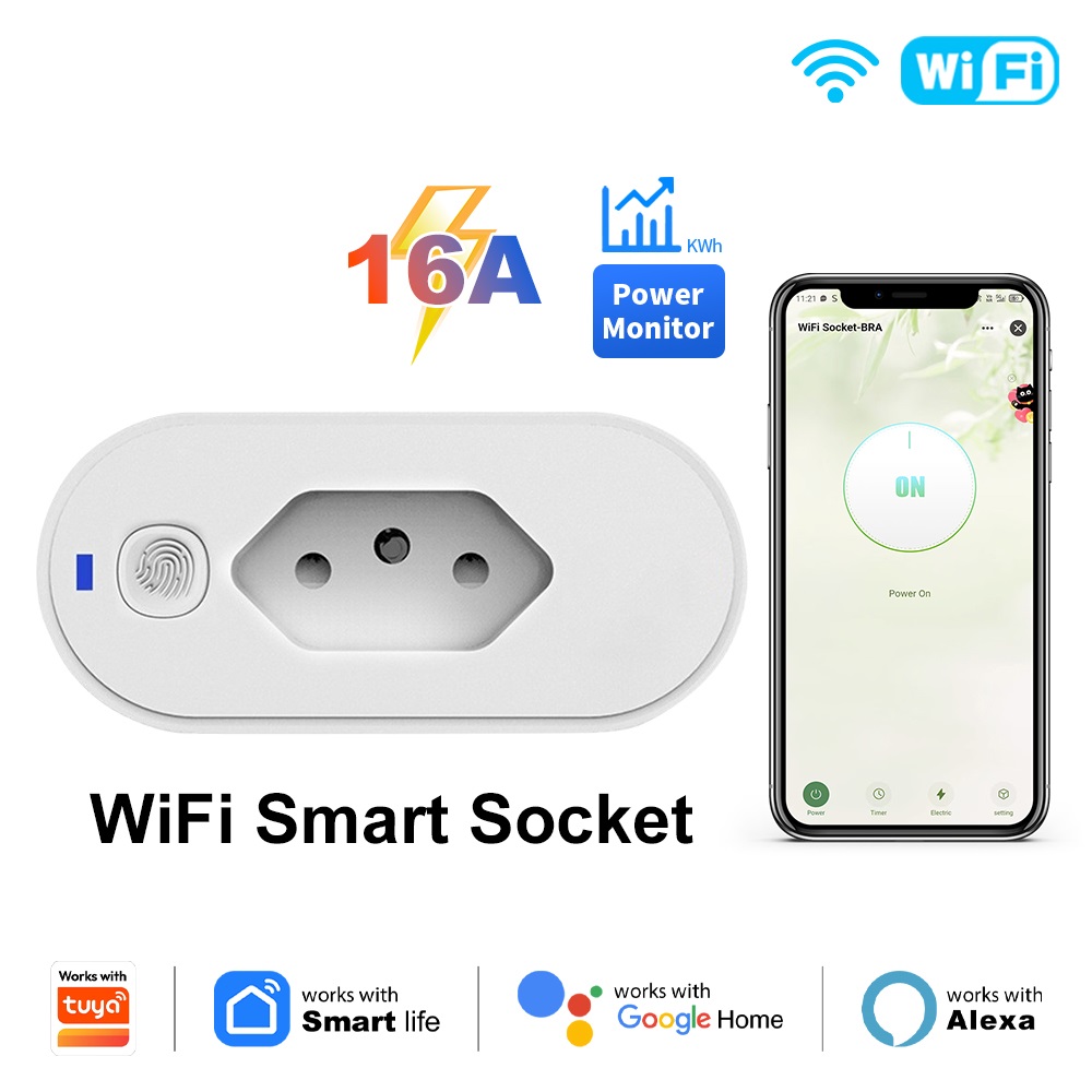 Wifi Smart Plug - Tomada Inteligente Wifi 16A para Brasil,
