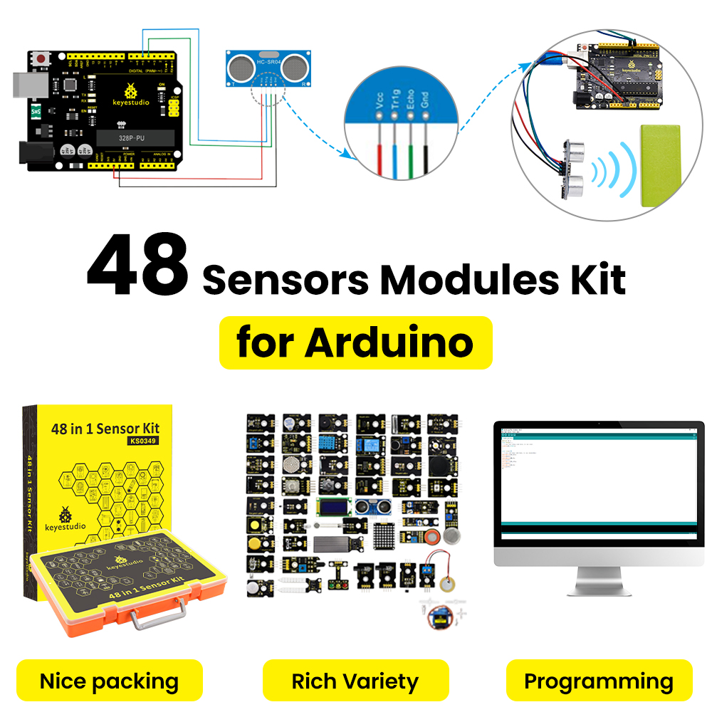 Kit de Sensores Keyestudio 48  - Esp32 Smart Home Kit avaliação e preço